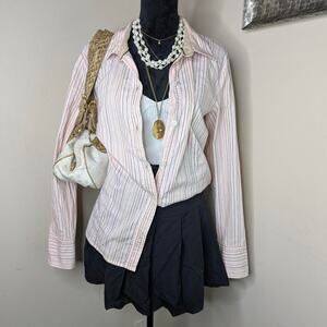 Pink and brown stripe top xxl